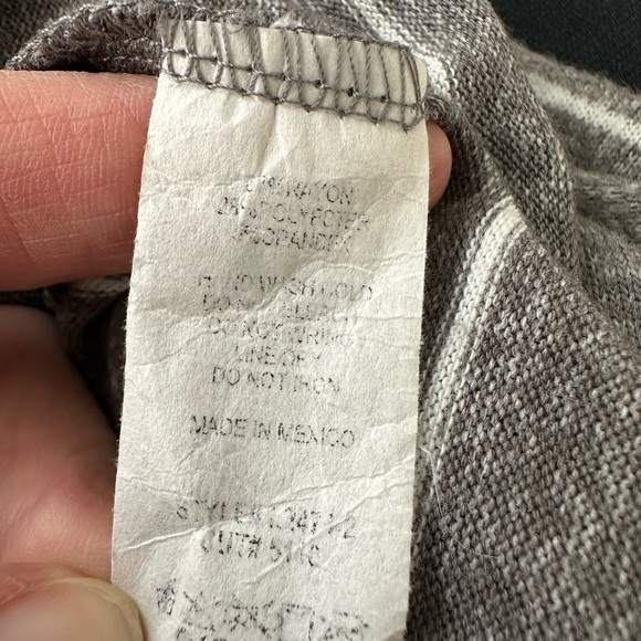 Ginger G Long Striped Open Front Cardigan Sweater Gray & White Size Small - Picture 10 of 11